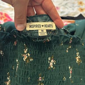 Inspired Hearts Green Floral Jumper